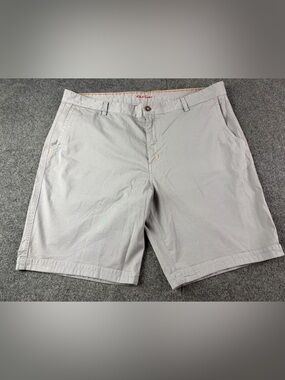 Robert Graham Mens Cotton Blend Flat Front 10" Golf Shorts Size 42 Gray